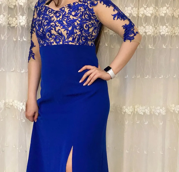 عکس لباس مجلسی آبی کاربنی