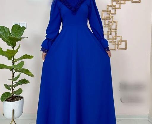 عکس لباس مجلسی آبی کاربنی