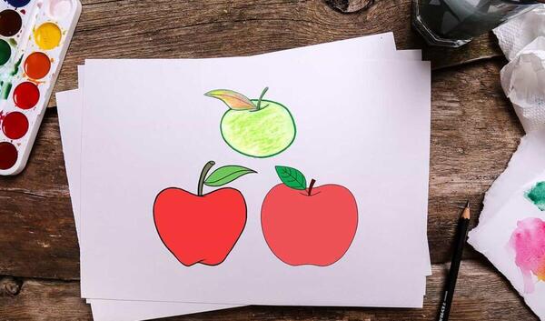 عکس نقاشی سیب