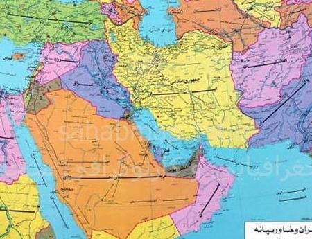 عکس نقشه ایران با کشورهای همسایه