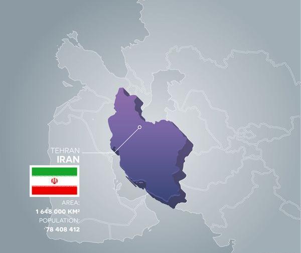 عکس نقشه ایران با کشورهای همسایه