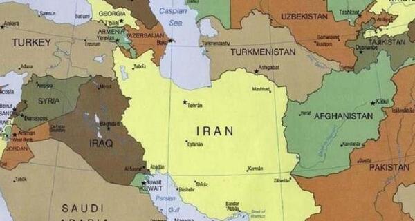 عکس نقشه ایران با کشورهای همسایه