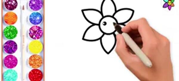 عکس نقاشی گل چند پر