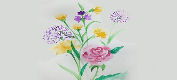 عکس نقاشی گل چند پر
