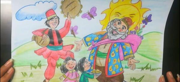 عکس نقاشی گل چند پر