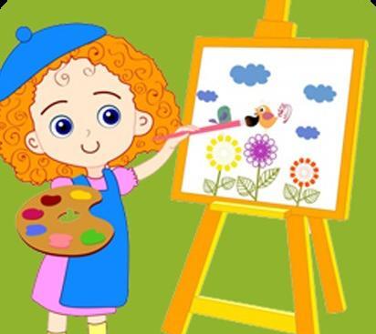 عکس در حال نقاشی