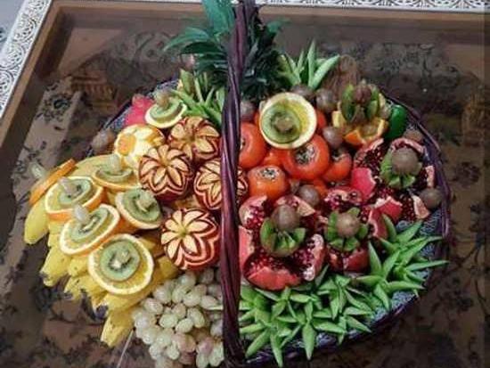 عکس ایده تزیین سبد میوه شب یلدا