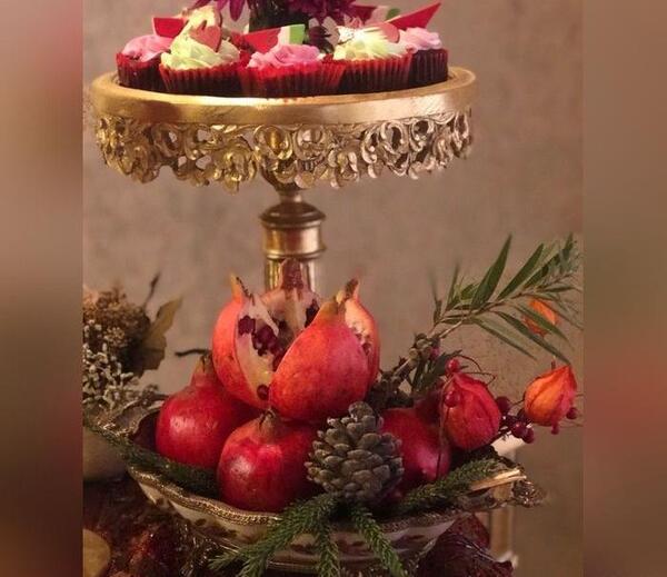 عکس ایده تزیین سبد میوه شب یلدا