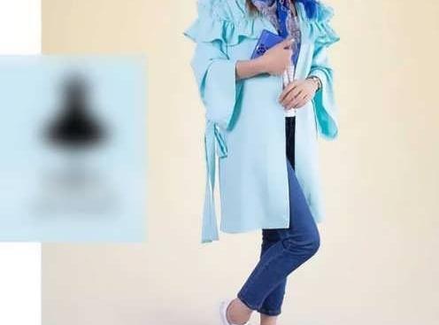 عکس مدل مانتو جلو باز ساده مشکی