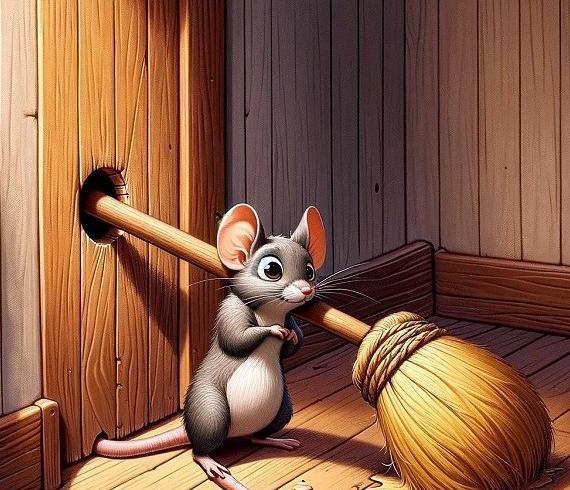 عکس ضرب المثل موش تو سوراخ نمیرفت جارو به دمش میبست