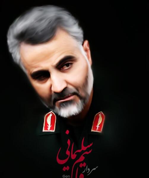 عکس حاج قاسم سلیمانی و امام خامنه ای
