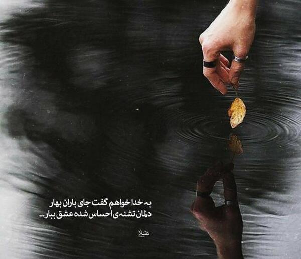 عکس نوشته به خدا خواهم گفت جای باران بهار