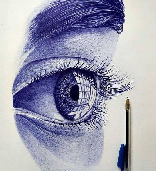 عکس نقاشی ساده با خودکار