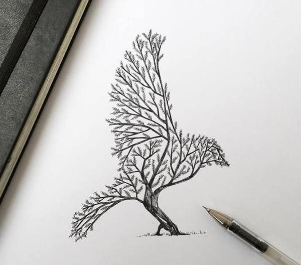 عکس نقاشی ساده با خودکار