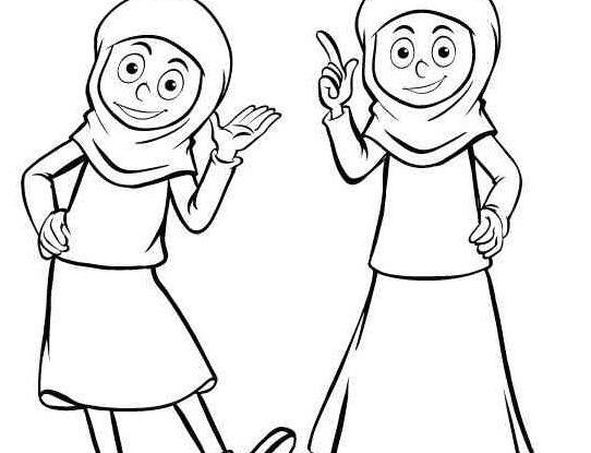 عکس نقاشی دخترانه چادری