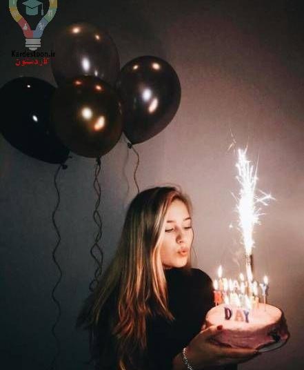 ایده عکس تولد با بادکنک عددی
