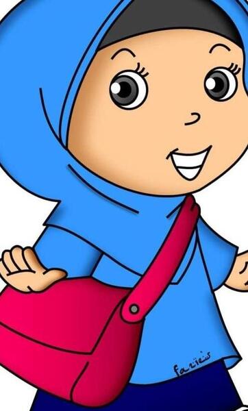 عکس نقاشی دختر با لباس مدرسه