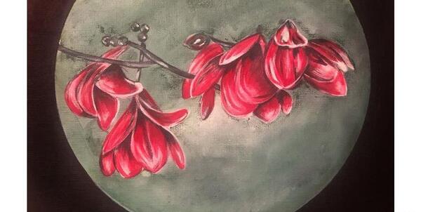 عکس نقاشی گل ارغوان