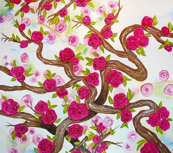 عکس نقاشی گل ارغوان
