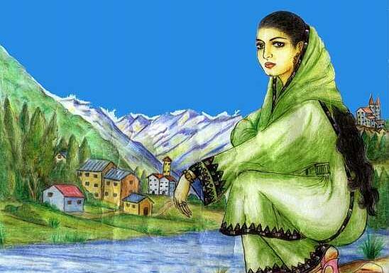 عکس نقاشی دختر بلوچ