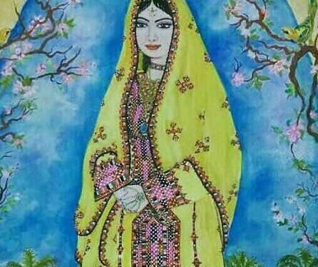 عکس نقاشی دختر بلوچ