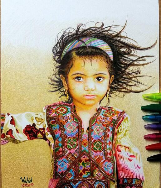 عکس نقاشی دختر بلوچ
