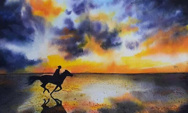 عکس طرح نقاشی روی بوم با رنگ روغن