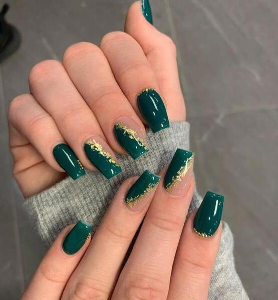 عکس طرح ناخن سبز