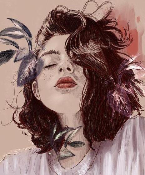 عکس نقاشی طبیعی دختر