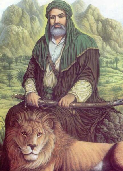 عکس امام علی روی شیر