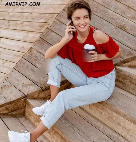 عکس شومیز قرمز با شلوار
