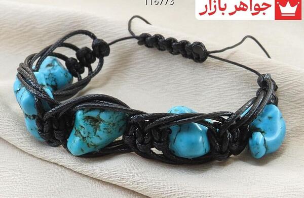 عکس دستبند فیروزه مردانه