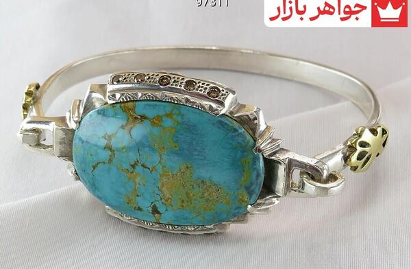 عکس دستبند فیروزه مردانه