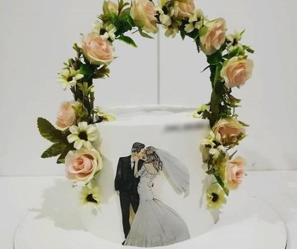 عکس کیک سالگرد ازدواج آبی