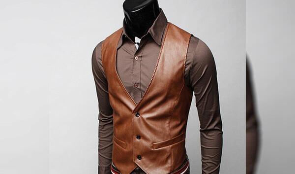 عکس جلیقه چرم مردانه