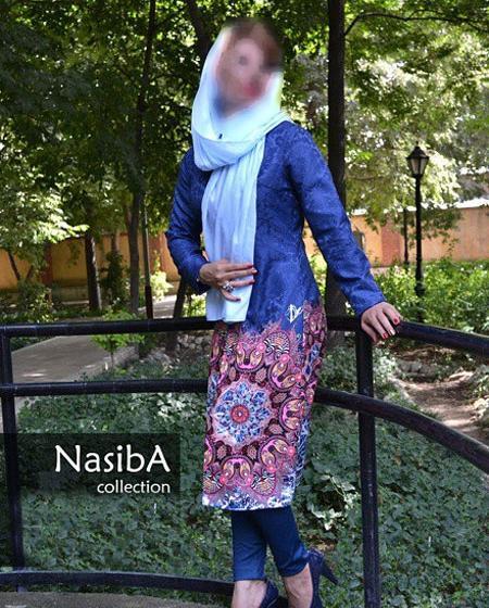 عکس مدل مانتو بلند حاشیه دار