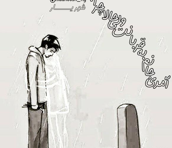عکس نوشته شعر شهریار آمدی جانم به قربانت