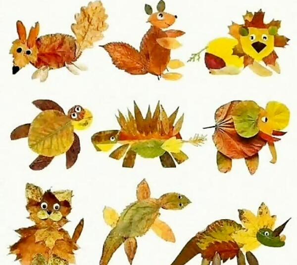 عکس ایده برای نقاشی با برگ