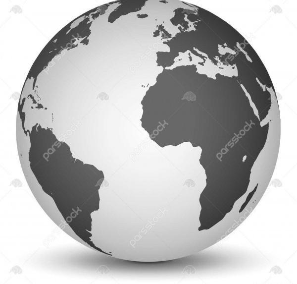 عکس کره زمین با پس زمینه سفید