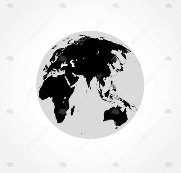 عکس کره زمین با پس زمینه سفید