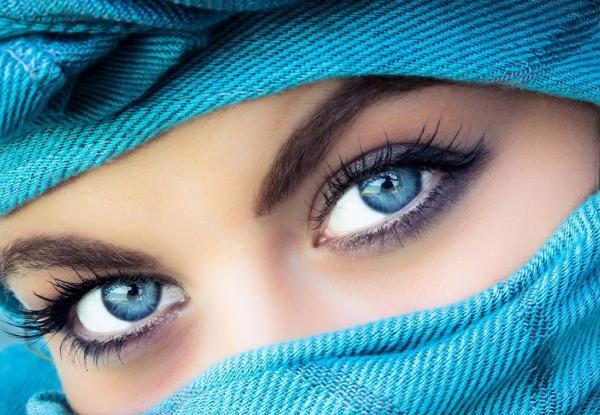 عکس دختر روسری آبی