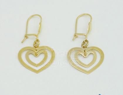 عکس گوشواره قلبی طلا