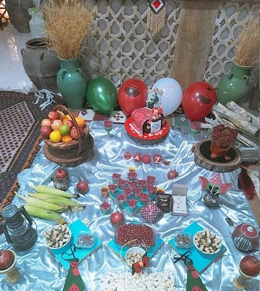 عکس کیک یلدایی عروس