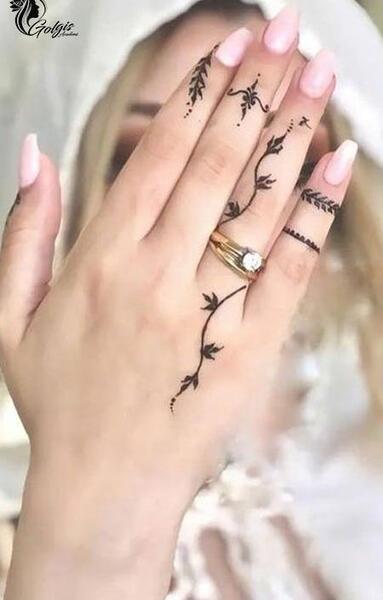 عکس طرح حنا روی انگشت دست