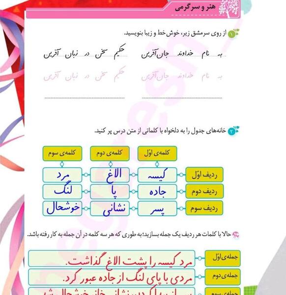 عکس کتاب نگارش چهارم دبستان