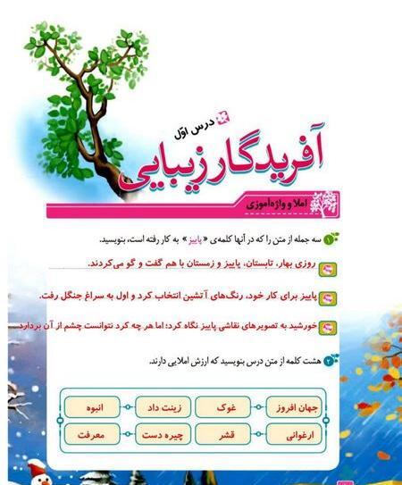 عکس کتاب نگارش چهارم دبستان