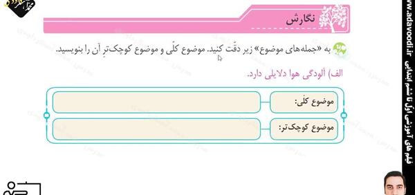 عکس کتاب نگارش چهارم دبستان