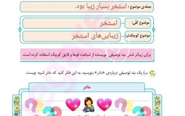 عکس کتاب نگارش چهارم دبستان