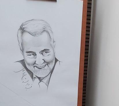 عکس حاج قاسم سلیمانی نقاشی چهره