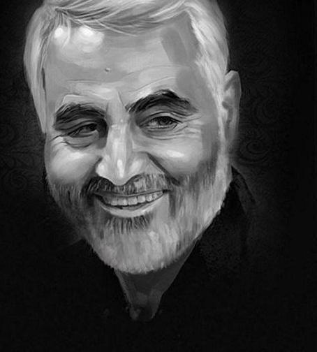 عکس حاج قاسم سلیمانی نقاشی چهره